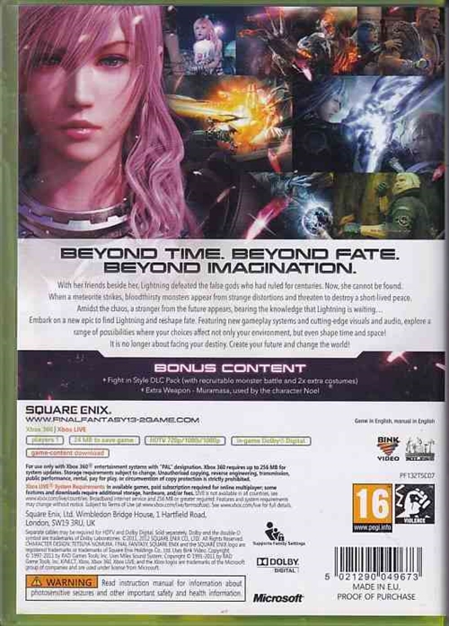 Final Fantasy XIII-2 - XBOX 360 (B Grade) (Genbrug)